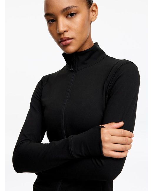 ARKET Black Soft Zip-Up Training Jacket