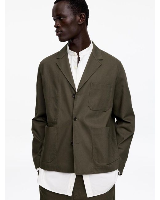 ARKET Green Relaxed Cotton-Linen Blazer for men