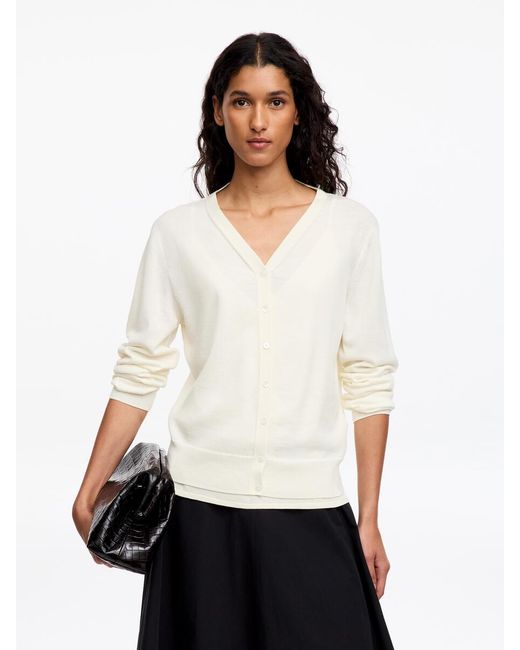 ARKET White Merino Wool Cardigan