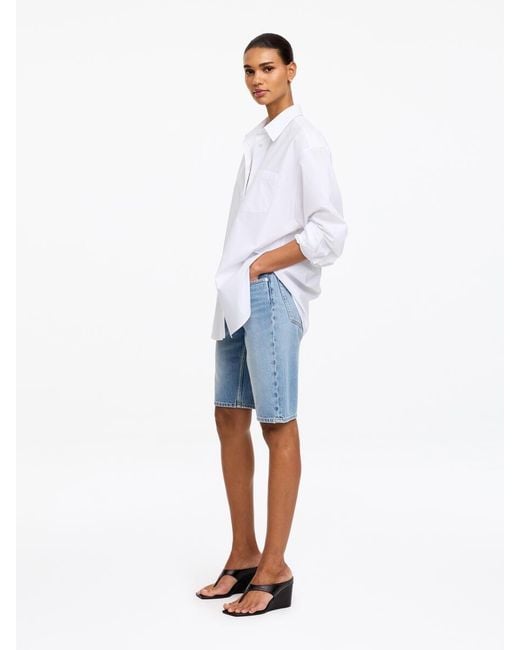 ARKET Blue Narrow Denim Shorts