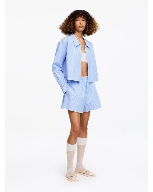 ARKET Blue And Laila Gohar Lace-Trim Shorts