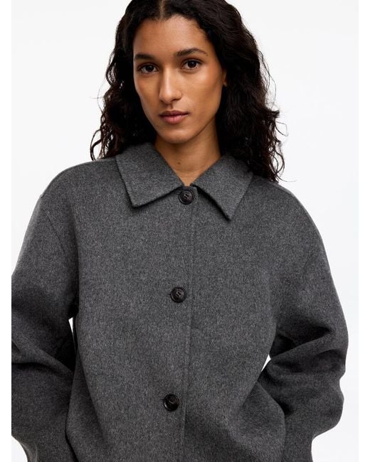 ARKET Blue Doublé Wool-Blend Overshirt