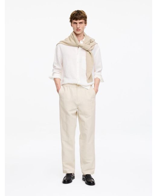 ARKET White Linen Blend Trousers for men