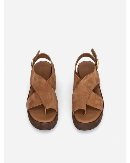 ARKET Brown Suede Wedge Sandals