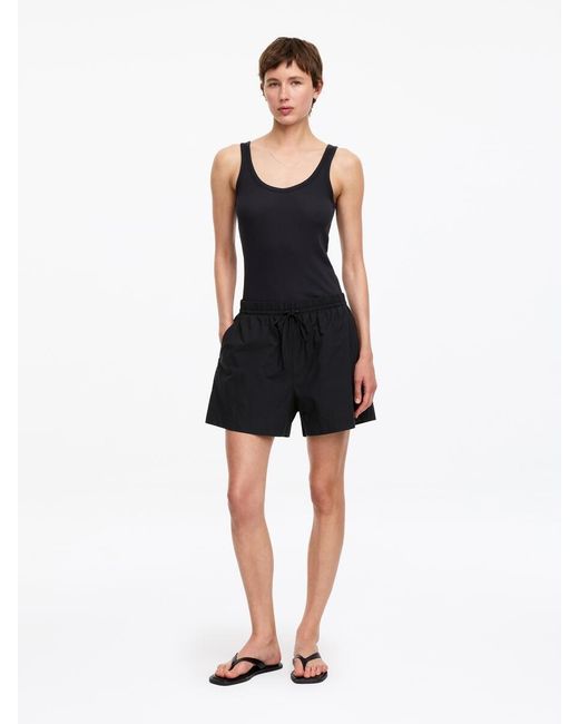 ARKET Black Drawstring Poplin Shorts