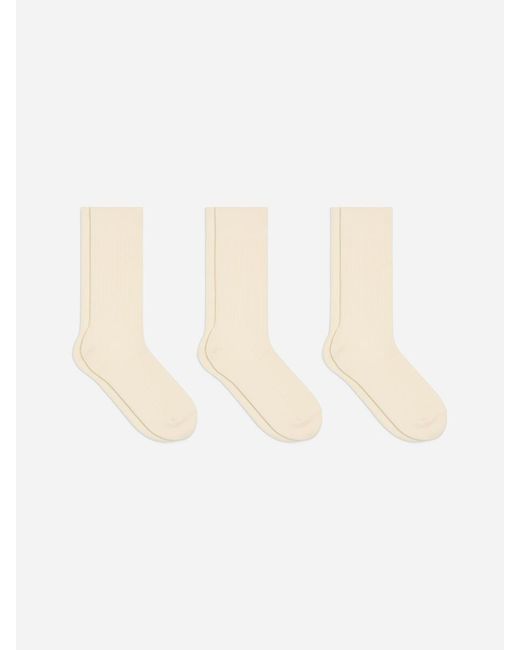 ARKET White Supima Cotton Rib Socks Set Of 3 Pairs for men