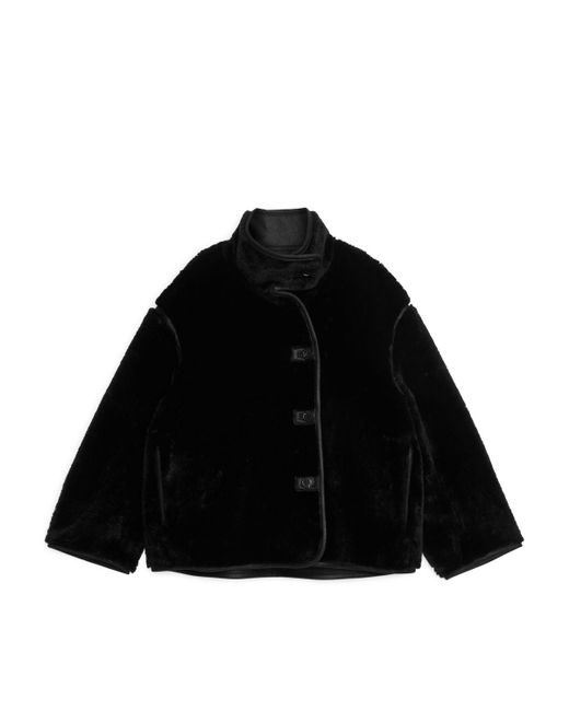 ARKET Black Faux Fur Jacket