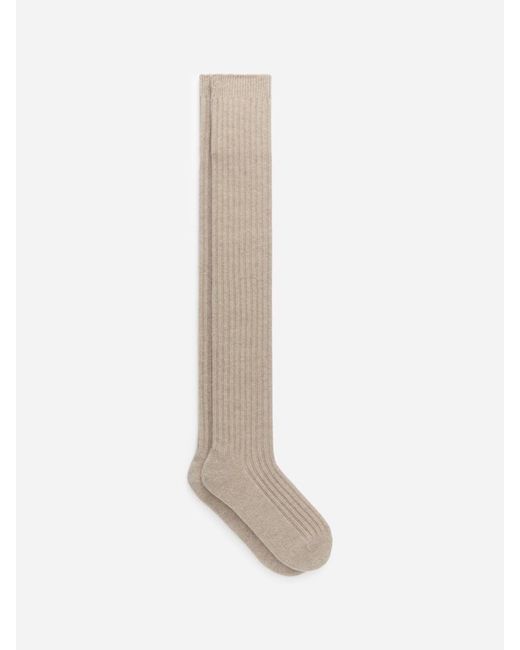 ARKET White Cashmere-Blend Knee Socks