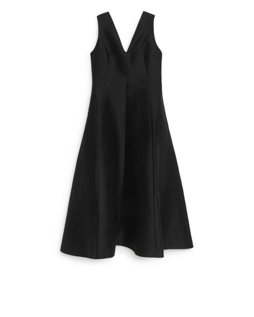 ARKET Black Sculptural Lyocell-blend Dress