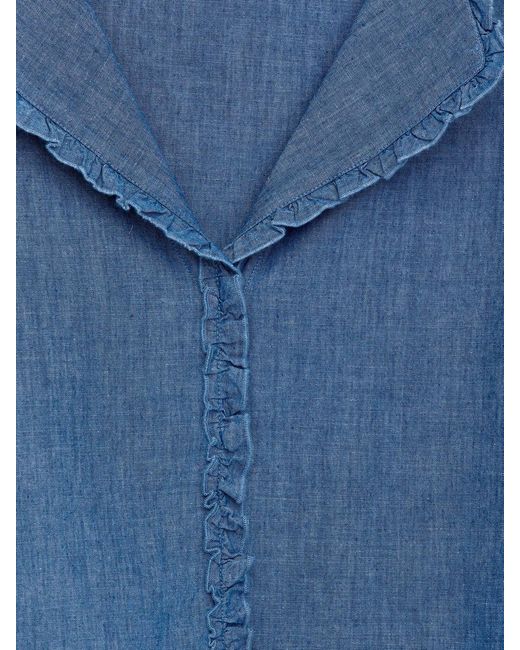 ARKET Blue Frill Blouse