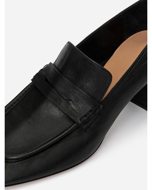 ARKET Black Heeled Leather Loafers