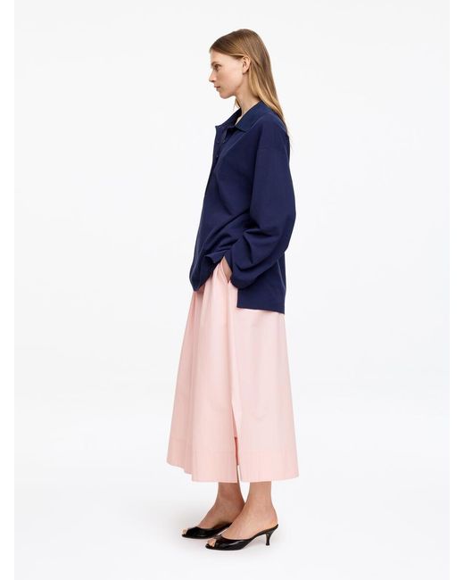 ARKET Blue Midi Cotton Skirt