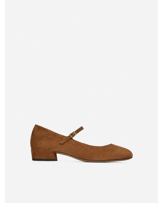 ARKET White Mary Jane Suede Pumps