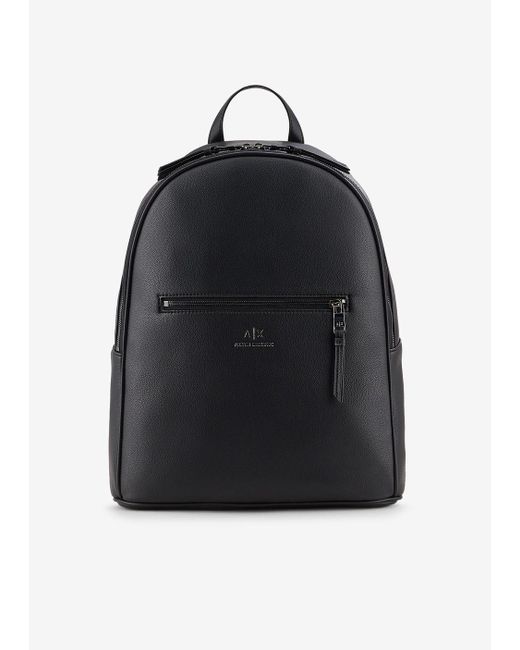 Armani Exchange Black Matte Backpack for men