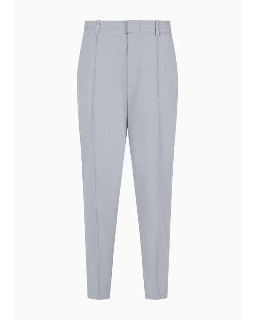 Emporio Armani Blue Travel Essentials Trousers In Nylon With Ribbing And Elasticated Waist for men