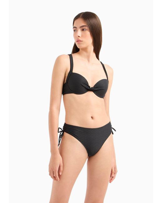 Bikini Con Push-up En Lycra Texturizada Emporio Armani de color Black