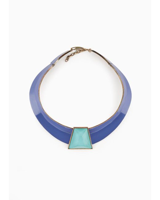 Giorgio Armani Blue Enamelled-metal Necklace