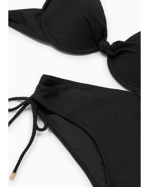 Bikini Push-up En Lycra Ouvragé Emporio Armani en coloris Black