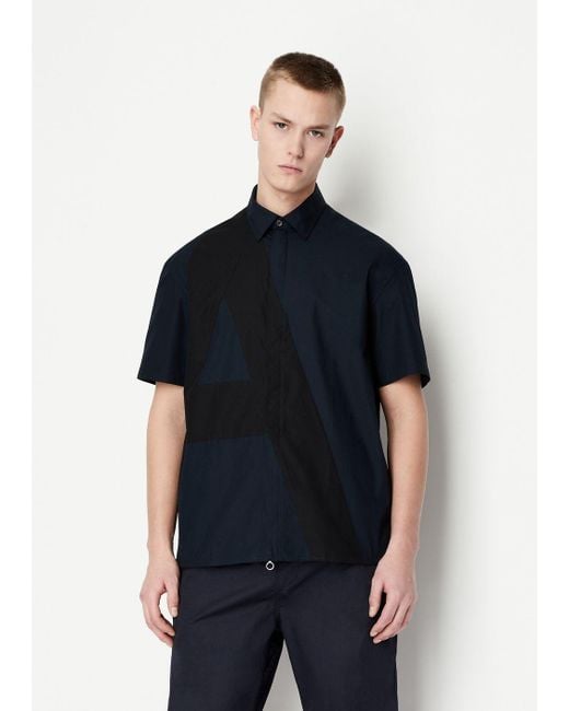 Armani Exchange Casual Shirts in Blue for Men Lyst