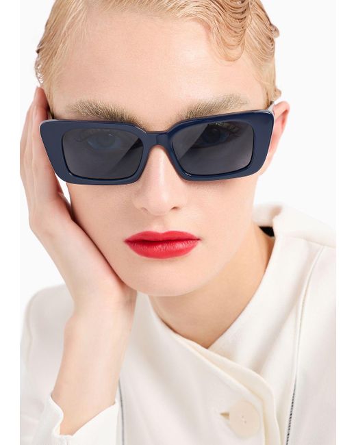 Gafas De Sol Rectangulares Para Giorgio Armani de color Blue