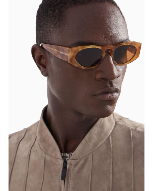 Giorgio Armani White Rectangular Sunglasses for men