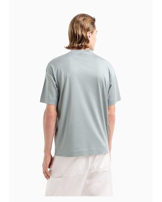 T-shirt Loose Fit In Jersey Misto Lyocell Asv di Emporio Armani in Gray da Uomo