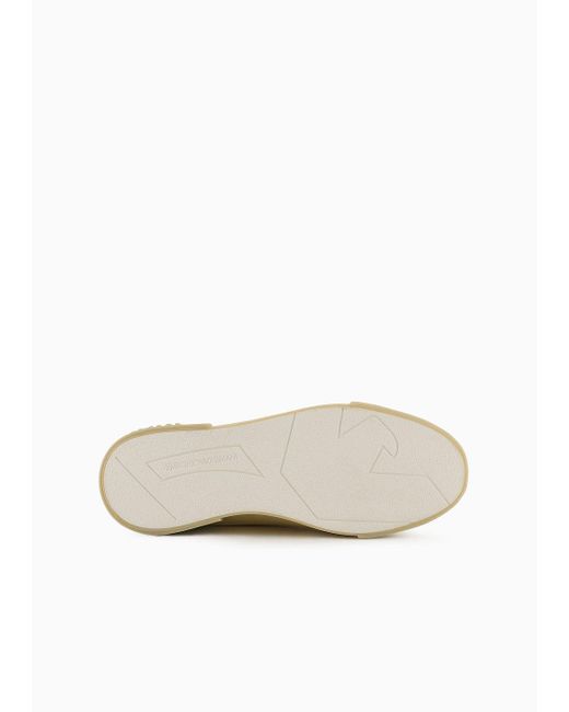 Emporio Armani Sneaker Aus Leder Mit Vulkanisierter Sohle in White für Herren