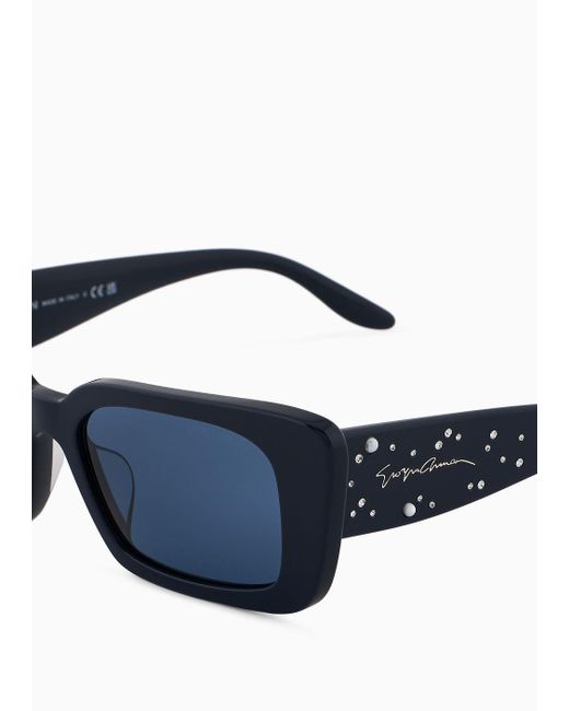 Giorgio Armani Blue Rectangular Sunglasses