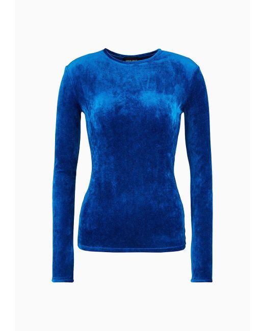 Giorgio Armani Blue Knitted Tops
