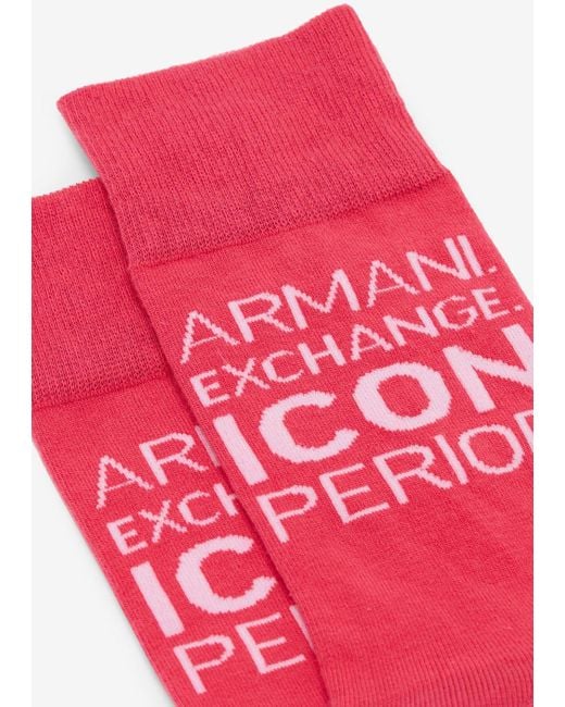 Emporio Armani Armani Exchange - Icon Logo Socks in Red for Men | Lyst