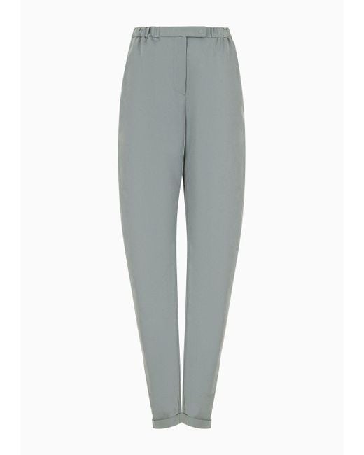 Pantaloni A Gamba Ovale In Cupro di Emporio Armani in Gray