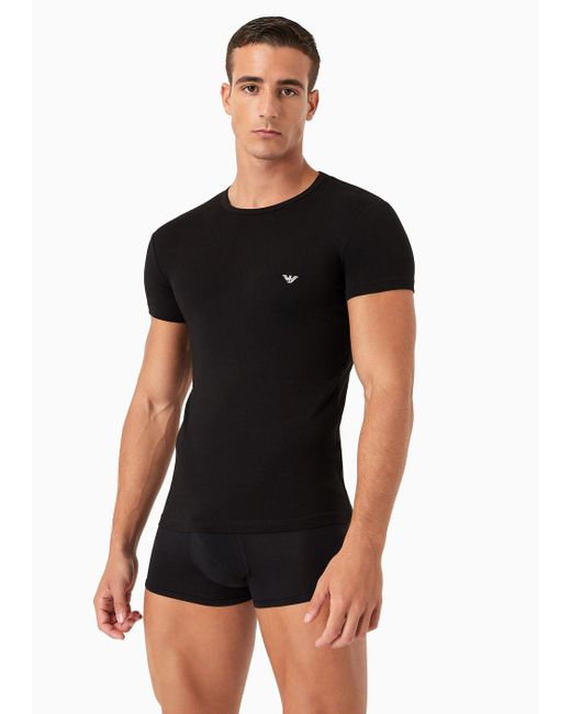 Emporio Armani Black Big Eagle Slim-fit Underwear T-shirt for men