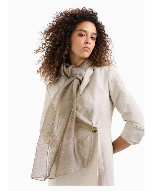 Emporio Armani Natural Brushed Fabric Stole