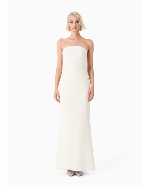Giorgio Armani White Long Silk Bustier Dress
