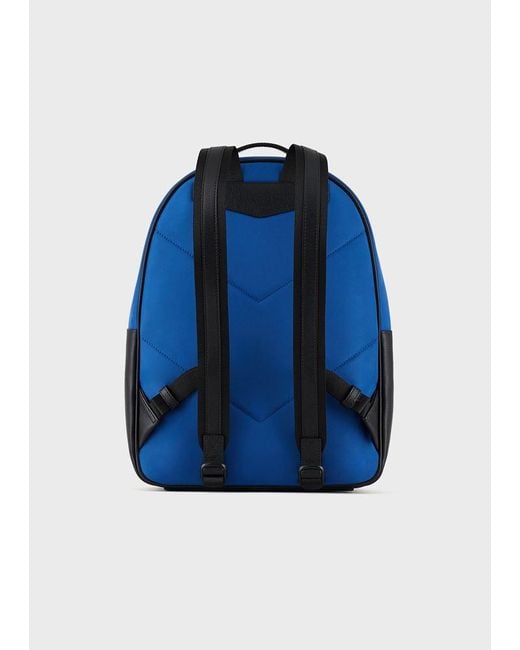 Emporio Armani Nylon Backpack With Emoji Patch in Blue for  display picture 2