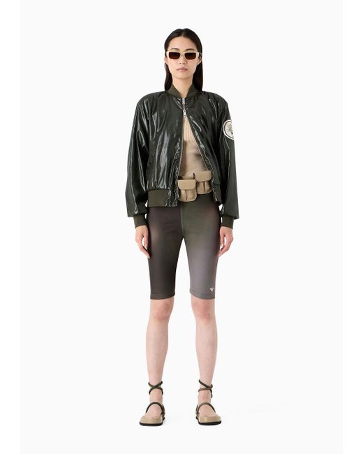 Emporio Armani Black Sustainability Values Capsule Collection Wet-look Recycled Technical Satin Blouson