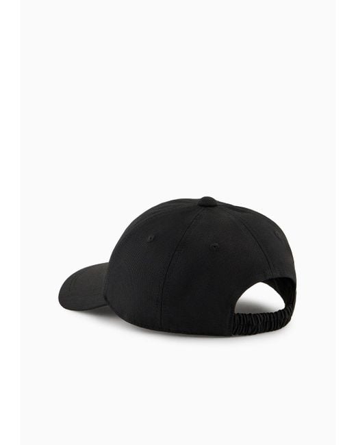 Emporio Armani Black Baseball Cap With Embroidered Logo for men