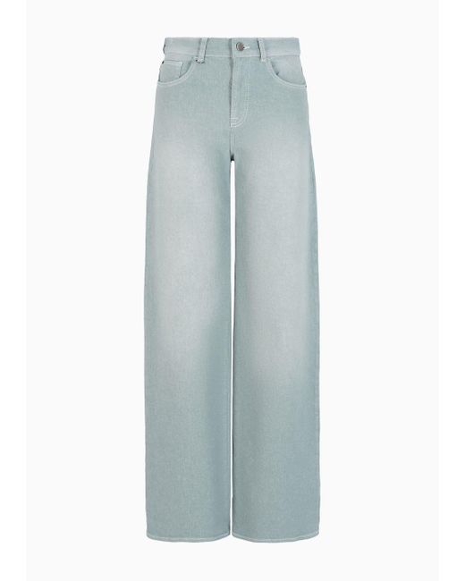 Emporio Armani Blue J7e Mid-rise Straight-leg Jeans In Piece-dyed Cotton Drill