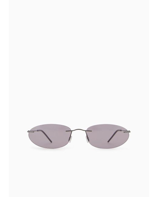 Giorgio Armani White Ovale Sonnenbrille