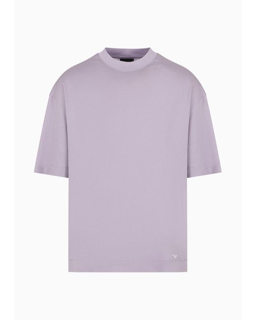 Camiseta De Corte Ancho De Punto De Mezcla De Lyocell Asv Emporio Armani de hombre de color Purple