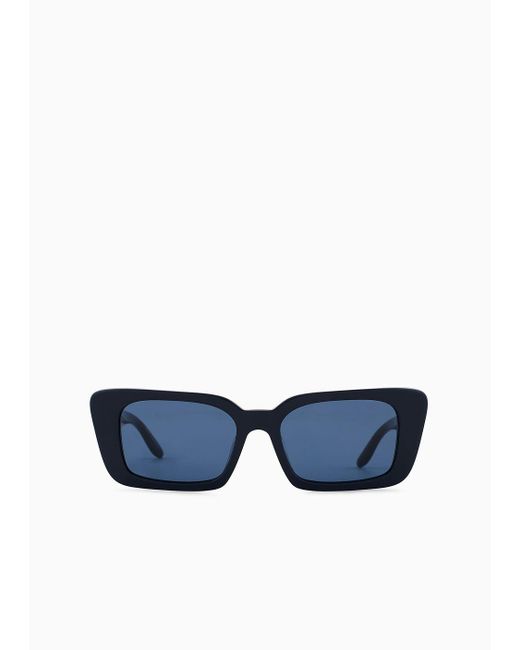 Giorgio Armani Blue Rectangular Sunglasses