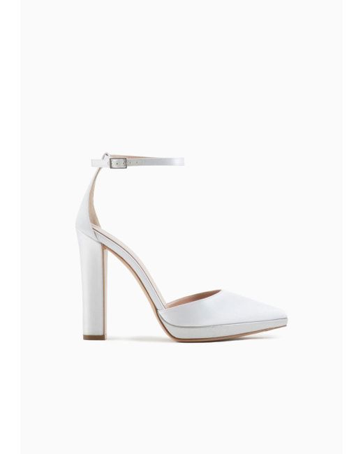 Giorgio Armani White Satin D'orsay Court Shoes