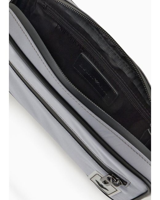 Emporio Armani Gray Travel Essentials Nylon Belt Bag for men