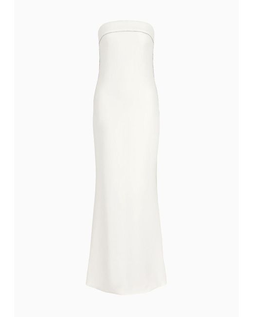 Giorgio Armani White Long Silk Bustier Dress