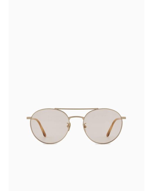Giorgio Armani Sonnenbrille Mit Runder Fassung in White für Herren
