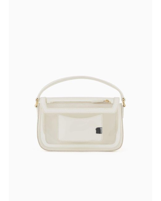 Emporio Armani White Pvc Mini Bag With Chain Shoulder Strap
