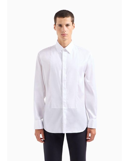 Emporio Armani White Classic Shirts for men