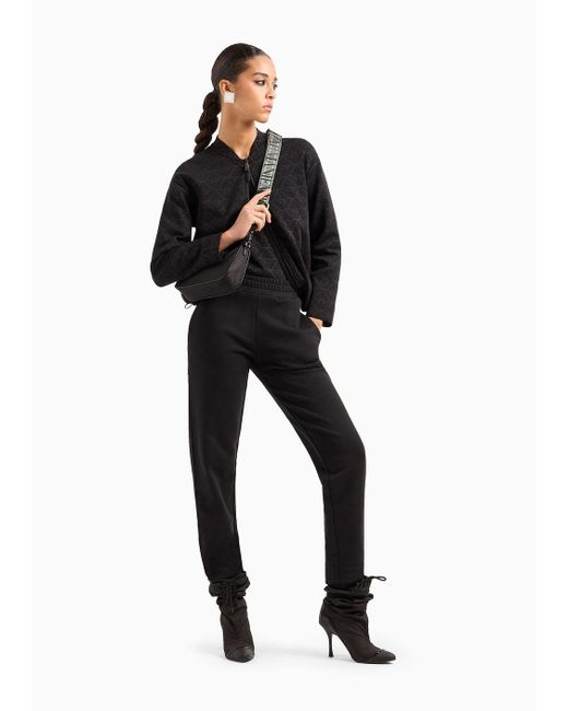 Pantaloni Jogger In Cotone Organico Asv di Emporio Armani in Black