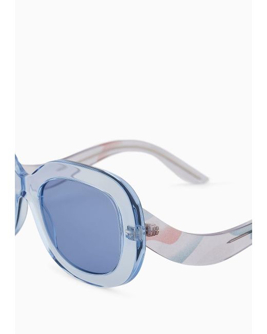 Gafas De Sol Ovaladas Para Giorgio Armani de color Blue