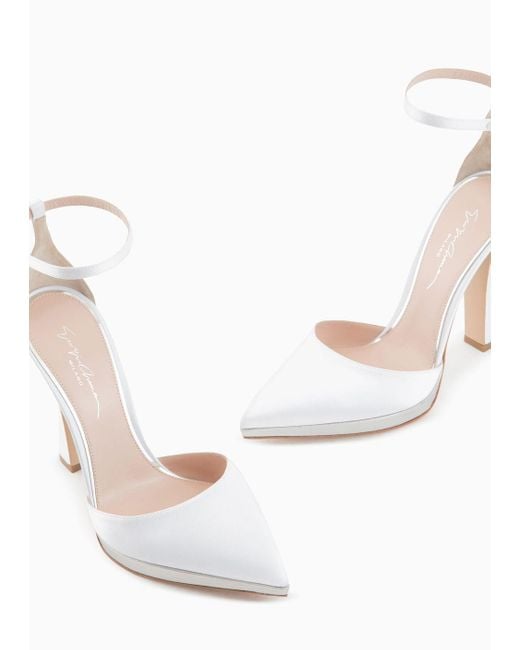 Giorgio Armani White Satin D'orsay Court Shoes